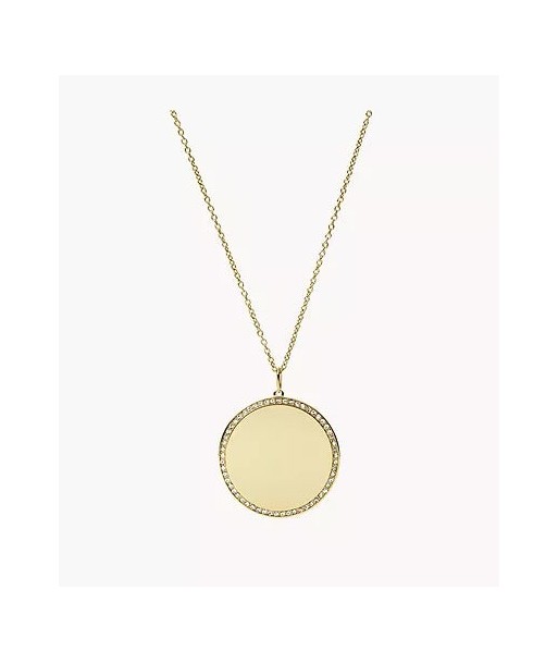 Fossil Gold Plated Large Disc Necklace l'évolution des habitudes 