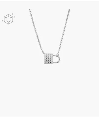 Fossil CZ Lock Necklace Pour