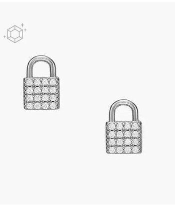 Fossil Lock CZ Stud Earrings plus qu'un jeu 