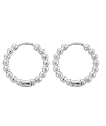 Casablanca Silver Beaded Hoop Earrings pas cheres