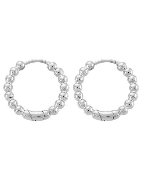 Casablanca Silver Beaded Hoop Earrings pas cheres