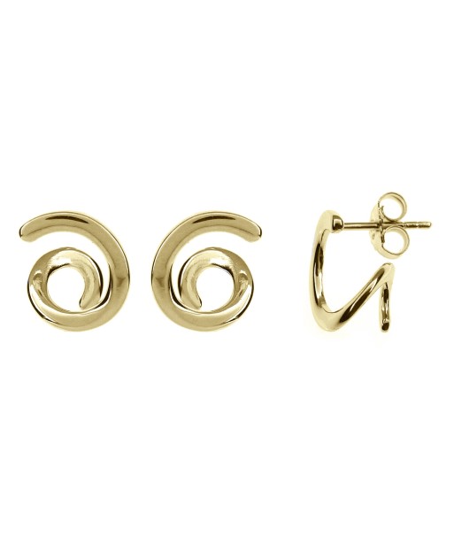 Casablanca Gold Plated Sterling Silver Swirl Stud Earrings français