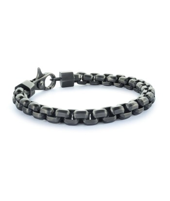 Italgem Stainless Steel Men's Black Square Box Bracelet Découvrez la collection