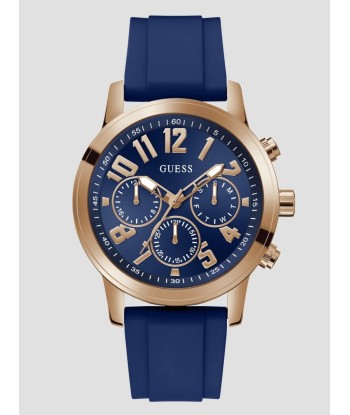 Guess Men's Rose Tone & Blue Silicone Strap Watch 2 - 3 jours ouvrés.