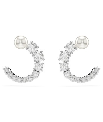 Swarovski Matrix Crystal & Pearl Hoop Earrings Livraison rapide