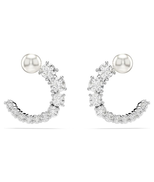 Swarovski Matrix Crystal & Pearl Hoop Earrings Livraison rapide