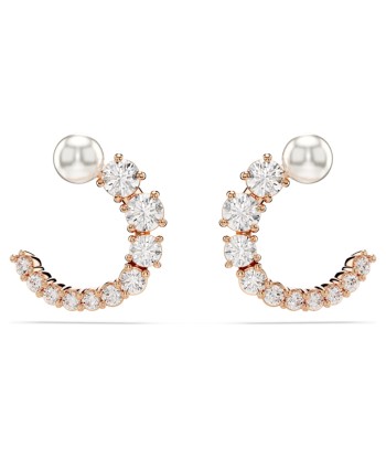 Swarovski Matrix Crystal & Pearl Hoop Earrings: Rose Tone à prix réduit toute l'année