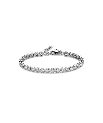 Casablanca Sterling Silver CZ Tennis Bracelet: Medium français