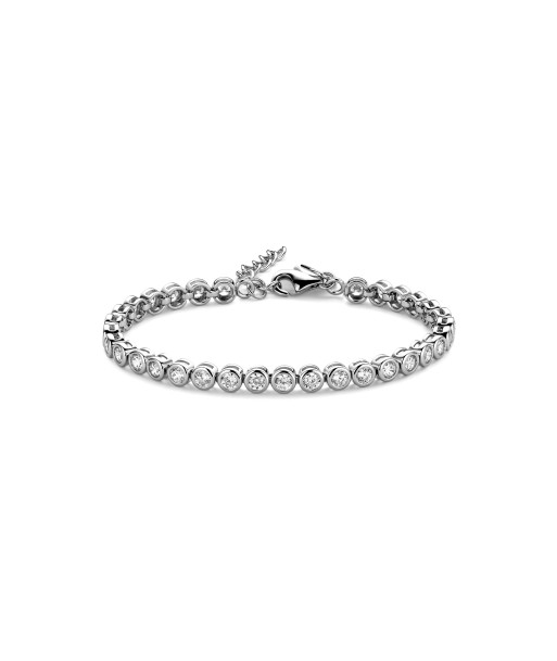 Casablanca Sterling Silver CZ Tennis Bracelet: Medium français