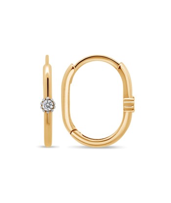 Yellow Gold CZ Hoop Earrings en linge