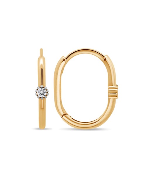 Yellow Gold CZ Hoop Earrings en linge