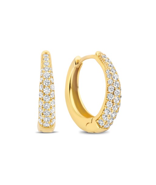 Casablanca CZ Gold Plated Sterling Silver Hoop Earrings soldes