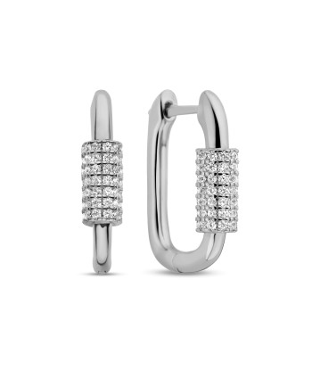 Casablanca Sterling Silver CZ Hoop Earrings de pas cher