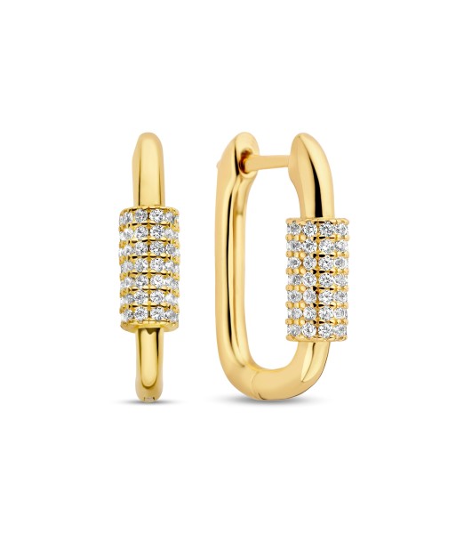 Casablanca CZ Gold Plated Sterling Silver Hoop Earrings 2024