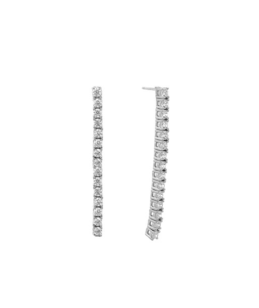 Casablanca Sterling Silver CZ Double Row Drop Earrings chez Cornerstreet bien 