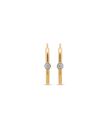 Yellow Gold CZ Hoop Earrings en linge