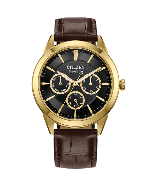 Citizen Men's Rolan Gold Tone Leather Watch solde