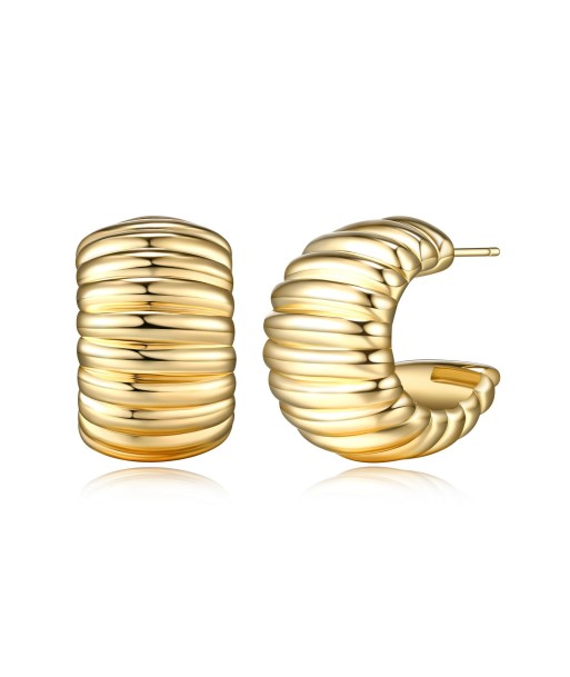 Casablanca Ribbed Hoop Earrings: Gold Plated hantent personnes