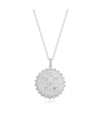 Casablanca Sterling Silver Medallion Necklace en linge