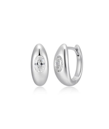 Casablanca Sterling Silver CZ Hoop Earrings Fin de série