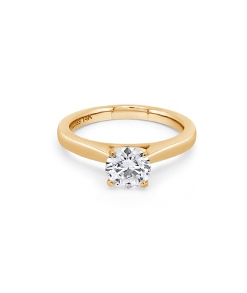 1.00CT Lab Grown Round Engagement Ring: Yellow Gold meilleur choix