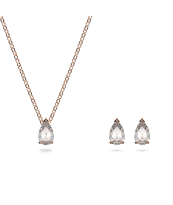 Swarovski Attract Rose Tone Stud Earrings & Necklace Set les muscles