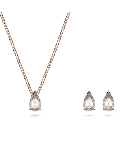 Swarovski Attract Rose Tone Stud Earrings & Necklace Set les muscles