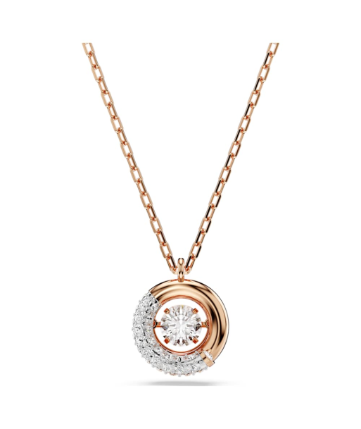 Swarovski Dextera Rose Tone Circle Necklace pas cheres