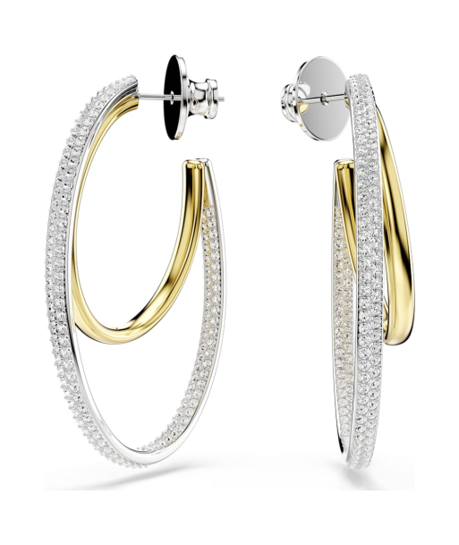 Swarovski Hyperbola Two-Tone Hoop Earrings soldes