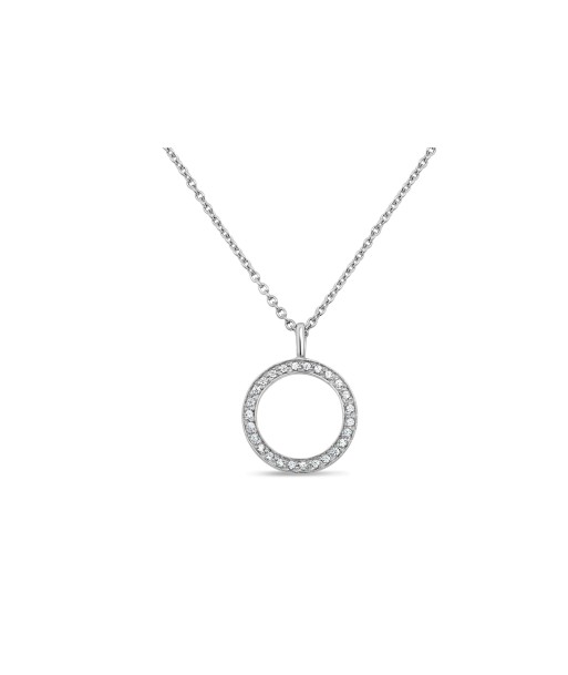 Silver CZ Circle Necklace en stock