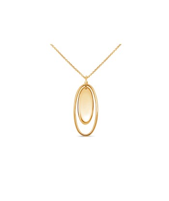 Yellow Tone Plated Elongated Oval Necklace store