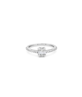 14kt White Gold Baguette White Gold Engagement Ring 50% de réduction en Octobre 2024