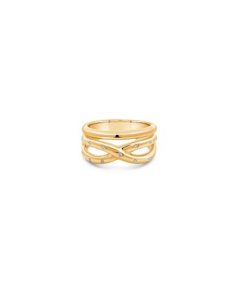 Gold Plated CZ Twist Ring acheter en ligne