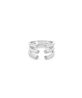 Silver Multirow Open Ring de la marque