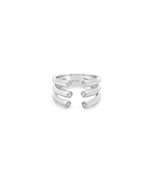 Silver Multirow Open Ring de la marque