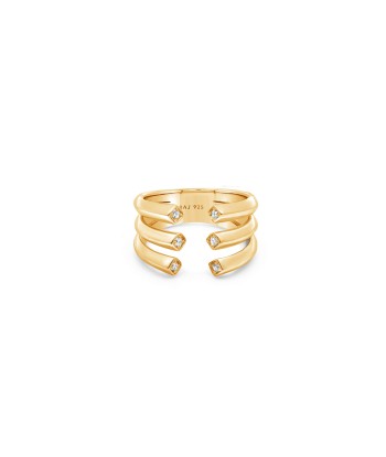 Gold Plated Multirow Open Ring Pour