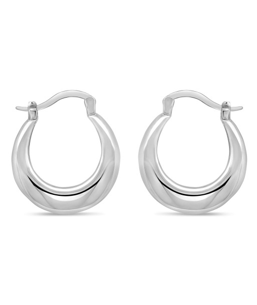 Silver Latch Hoop Earrings Livraison rapide