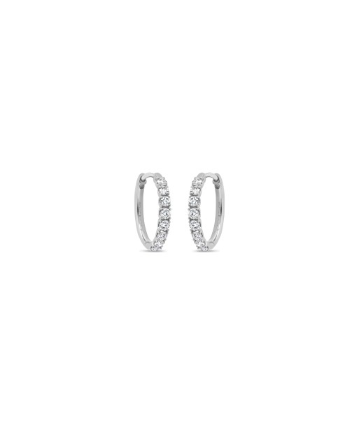 White Gold Diamond Hoop Earrings Paris Déstockage Promo