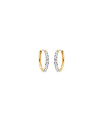 Yellow Gold Diamond Hoop Earrings Les êtres humains sont 