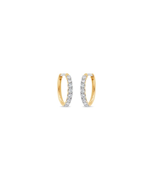 Yellow Gold Diamond Hoop Earrings Les êtres humains sont 