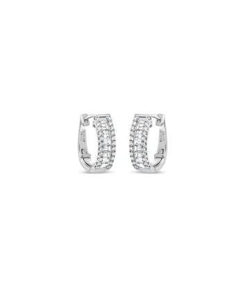 White Gold Baguette Diamond Hoop Earrings du meilleur 