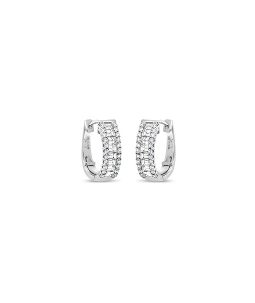 White Gold Baguette Diamond Hoop Earrings du meilleur 