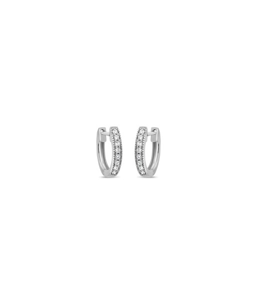 White Gold Diamond Hoop Earrings meilleur choix