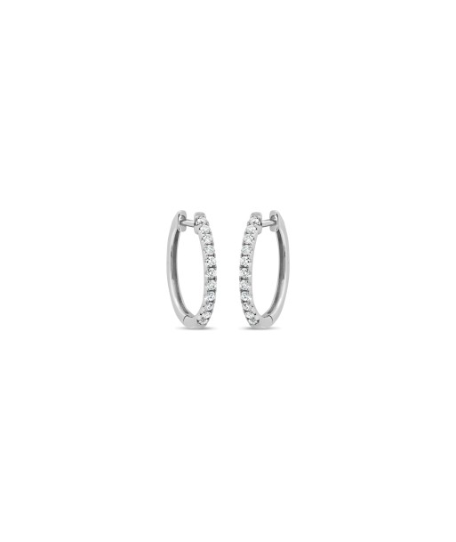 White Gold Diamond Hoop Earrings livraison et retour toujours gratuits