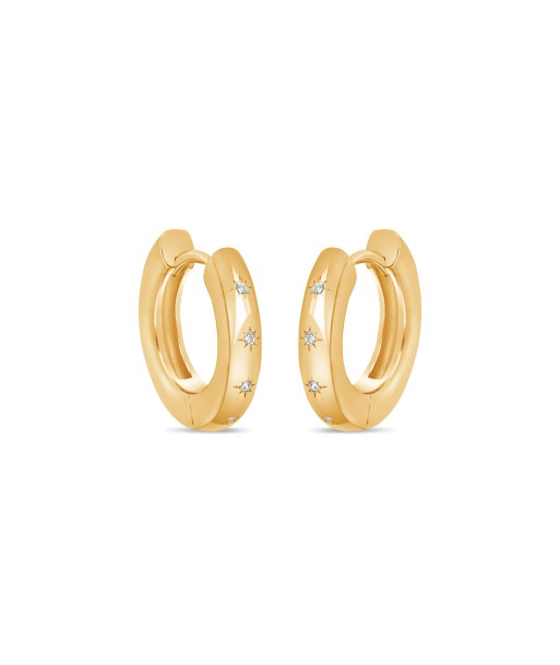 Casablanca CZ Gold Plated Huggie Earrings la colonne vertébrale