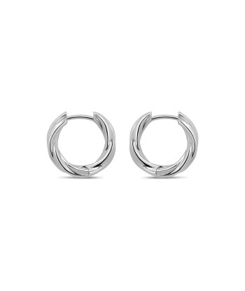 Casablanca Silver Twisted Hoop Earrings: Small Véritable concentré