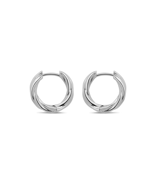 Casablanca Silver Twisted Hoop Earrings: Small Véritable concentré