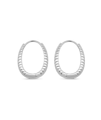 Casablanca Silver Patterned Hoop Earrings pas cher chine