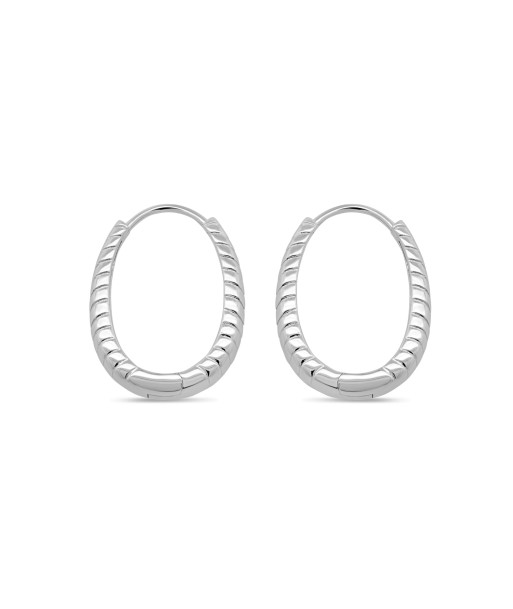 Casablanca Silver Patterned Hoop Earrings pas cher chine