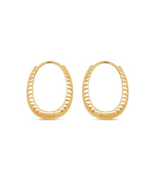 Casablanca Gold Plated Patterned Hoop Earrings sélection de produits